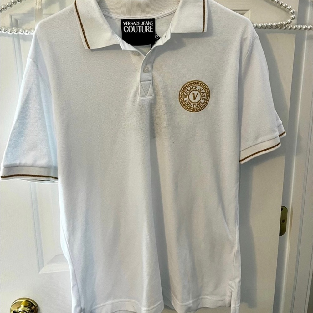 Versace Jeans Couture Men's V-Emblem Tipped Polo Shirt